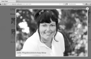 Screenshot der Diakonie-Seite: Katja Bütow aus Kahla