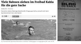 Neonazis vom "Freien Netz" beim DLRG-Spendenschwimmen in Kahla, Links: Nico Schneider, Rechts: Urkunde von David Buresch